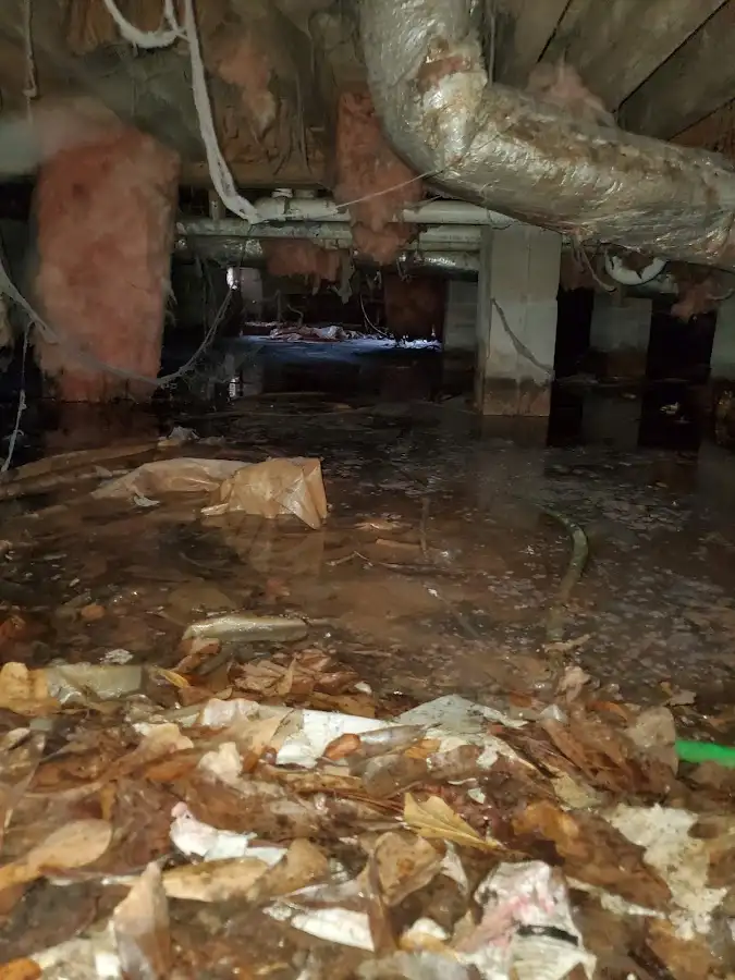 Crawl space flood assessment for Commercial Water Damage Restoration in Bath